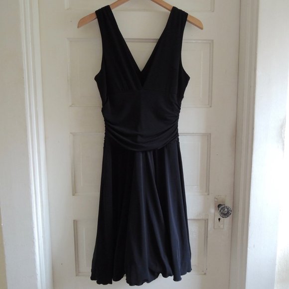 IZ Byer Black Ruched Cocktail Dress Tulle Flounce Underskirt M - Picture 8 of 10